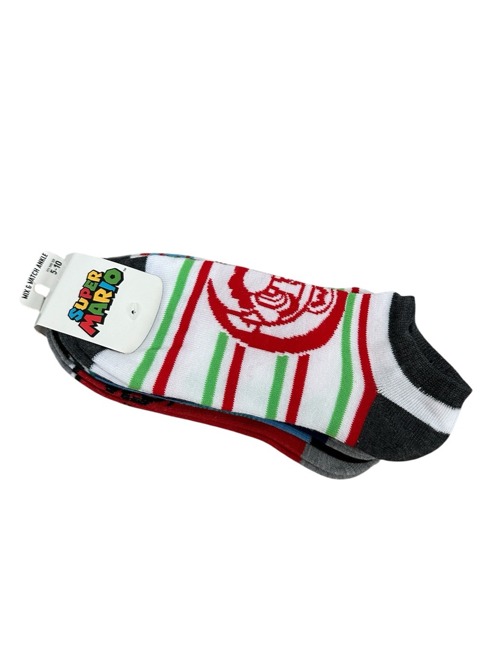Super Mario Men's No-Show Socks - set of 5